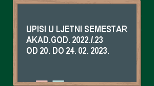 Upisi u ljetni semestar