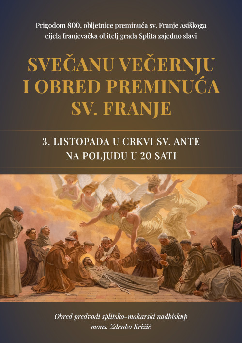 Svečana večernja i obred preminuća sv. Franje